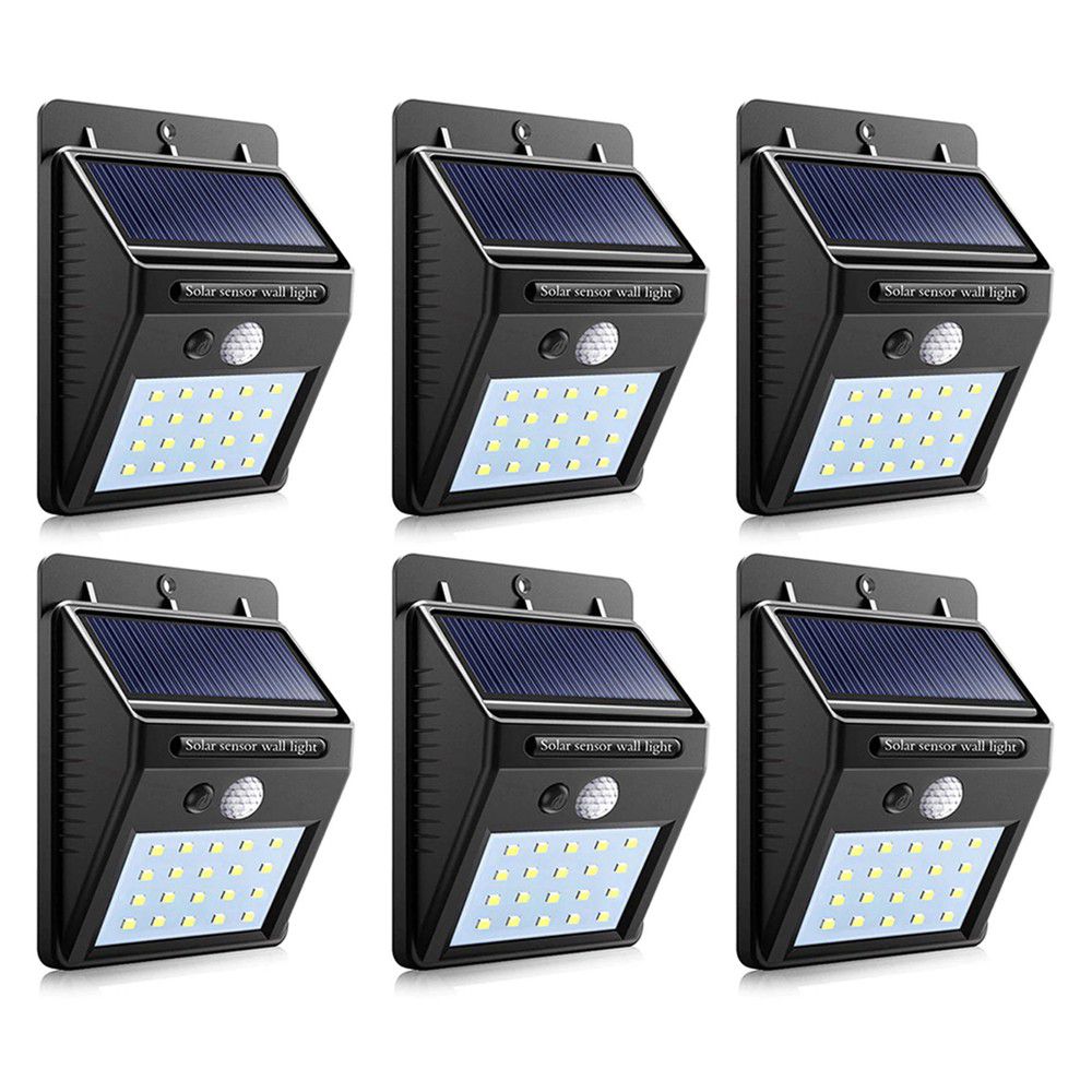 LMA - Set of 6 PIP Motion + CDS Night Sensor Solar LED Wall Light_0