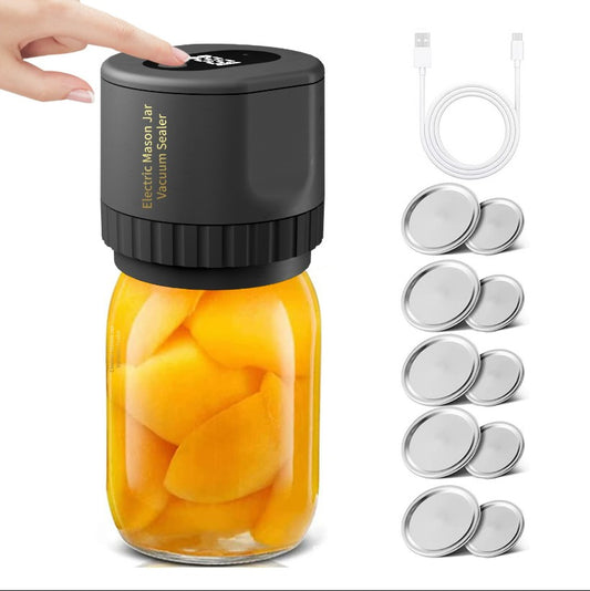 Automatic Electric Mason Jar Vacuum Sealer Kit - Black_0